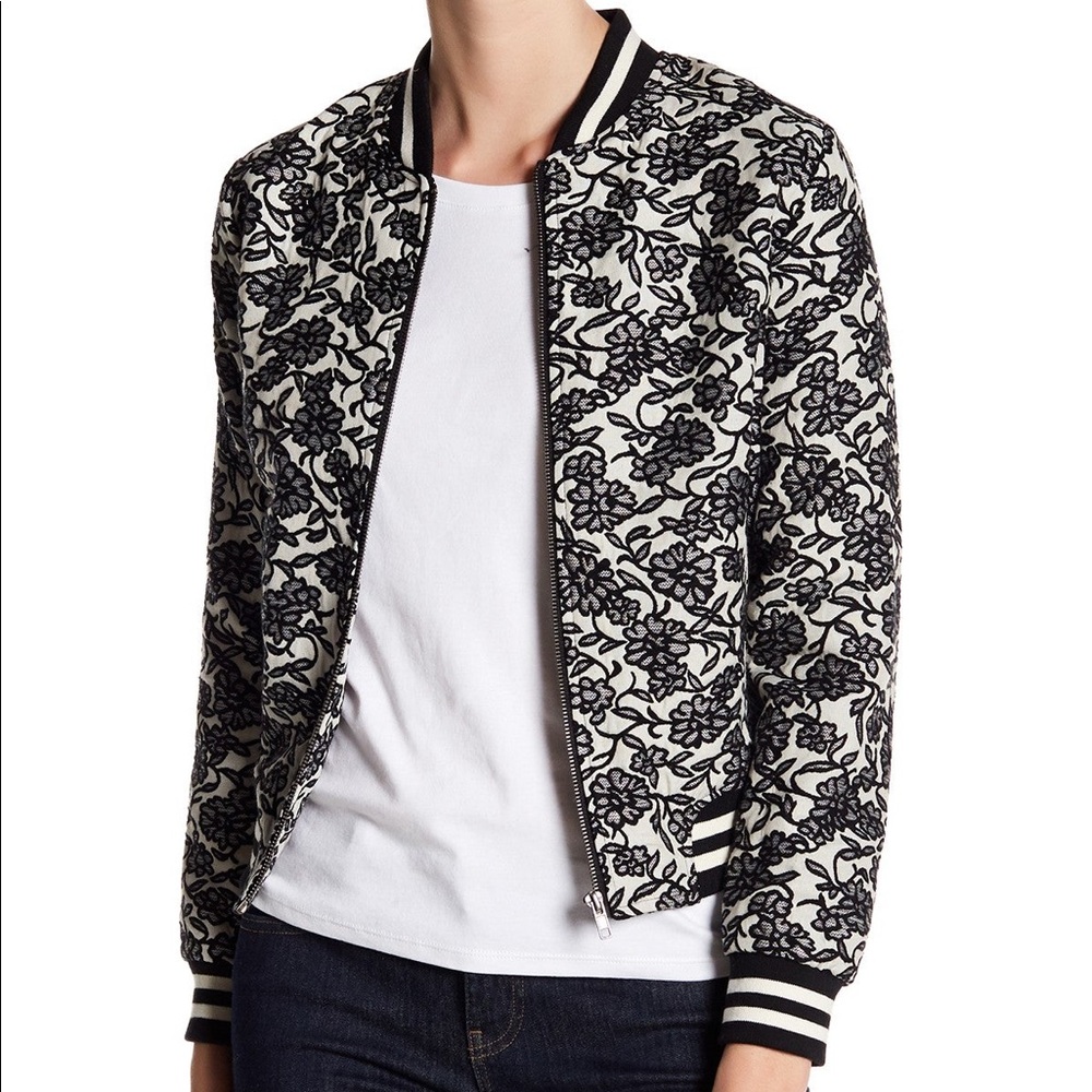 BB Dakota Addie Printed Floral Bomber Jacket